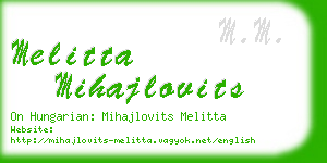 melitta mihajlovits business card
